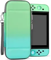 TNP Carrying Case for Nintendo Switch Travel Case (Blue Green) Kawaii Cute Nintendo Switch Case for Girls Protective Storage Bag Portable Carry with Screen Protector, 10 Console Cartridge Holder