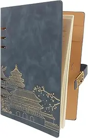 HOUDERCO Stylish Lined a Notebook Decorative Pu Leather Diary for Planning Note-taking