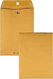 Quality Park Gummed Kraft Clasp Envelopes - Clasp - #75-7 1/2" Width x 10 1/2" Length - 28 lb - Gummed - Kraft - 100 / Box - Kraft
