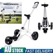 3 Wheels Golf Buggy Trolley Cart Push Pull Footbrake Foldable Golf Accessories A