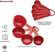 KitchenAid Measuring Cups And Measuring Spoons Set - Empire Red - New. (9 pcs)