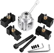 Mini Lathe Tool Post and Aluminum Alloy Quick Bracket Kit, High Precision External Installation for Various Mini Lathes