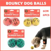 6CM Pet Bounce Ball Fetch Rubber Chew Cat Dog Toys Ball Teething Interactice 6PK