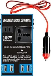Car Plug Adapter - Vehicle Inverter Charger, Ac Car Charger Converter | 12v/24v to 220v Powerr Adapter Socket Plug Converter with USB Port, Powerr Adapter for Car, Vacuum Cleaners