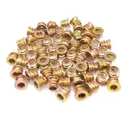 100pcs M6 x 10mm Furniture Screw-in Nut Bolt Fastener Hex Socket Insert Nuts