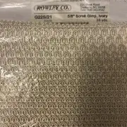 New Rowley Company 5/8" Scroll Gimp - 36 Yards - G22S/21 - Ivory Color SEALED