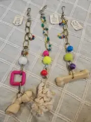Birds & The Beads LOT of 3 Hanging Toys 13-17" NEW Free Shipping