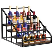 Coffee Syrup Organizer 4-Tier 16 Bottles Coffee Syrup Rack for Coffee Bar Cof...