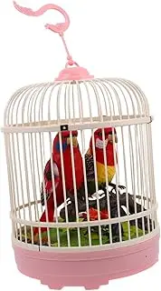 Generic Voice Control Bird Cage Singing Motion Decor for Interactive Sound Activated Simulation Bird Models Fun Home Decoration for Skill Development and Imaginative Play