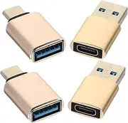 Hoement 4pcs USB C OTG Adapter USB to Type C Converter Durable for Phone Computer Easily