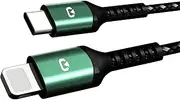 TLIDA USB C to Lighing Cable 3.3ft 20W USB 3.0 Fast Charging & 480Mbps Data Transfer Nylon Braided with CarPlay Support for iPhone 14/13/12/11 Pro Max XR SE/iPad AirPods Green