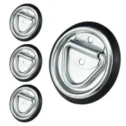 4Pcs D-Ring Tie Down Anchors, 4 Inch Heavy Duty Tie Down Hooks Floor Flush Su...