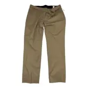 NWT 7 For All Mankind Tan Flat Front Cotton Pants w/ Belt Mens Size 40X33 +1"