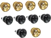 Yardwe 10pcs Bass Strap Lock Metal Strap Buttons for Guitar Ukulele Non Slip Design Secure Fit for Acoustic and Electric Instruments
