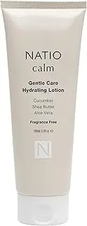 Natio Australia Calm Gentle Care Hydrating Lotion 100ml - Lightweight Moisturiser for Delicate Skin - Suitable for Sensitive Skin - Cucumber, Chamomile, Shea Butter & Sodium Hyaluronate - Fragrance Free, Sensitivity Tested & Made in Australia