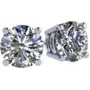 1 Pair Zirconia Steel Ear Studs with Crystal Piercing Jewellery