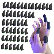 50 PCS Silver Fiber Gaming Finger Sleeves,Mobile Phone Game Controller Finger