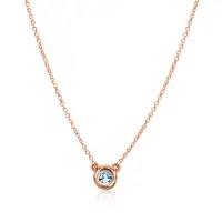 在飛比找Yahoo奇摩購物中心優惠-Tiffany & Co. 0.17克拉鑽石18K玫瑰金項鍊