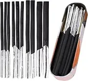10pcs Vine Charcoal Sticks Willow Artist Soft Charcoal Pencil Sticks Drawing Art Set in Tin Box, 4 Sizes Charcoal Drawing Chalks Art Medium for Sketching, Drawing, Shading