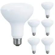 Pack of 6, BR30 LED Bulb, 9W=65W, Dimmable, 80 CRI, 6500K Daylight, 650 LM, E...
