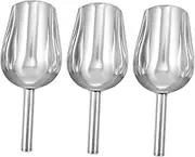 SHOWERORO 3pcs 10'' Stainless Steel Ice Scoop Multi-Purpose Flour/Bean Food Scoop Perfect for Ice Bucket Party Wedding