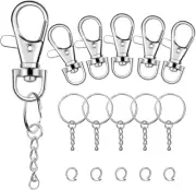 100 Pcs Swivel Snap Hook and Key Rings with Chain and Jump Rings for Keychain La