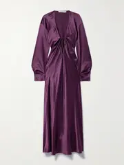 [Christopher Esber] Christopher Esber - Triquetra Cutout Silk-satin Maxi Dress - Purple - UK 10 UK 10 Purple