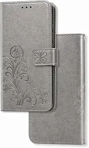 [YukeTop] Case for Oppo A57 5G, PU Leather Flip Folio Wallet Cover, with Card Slots, Case Cover for Oppo A57 5G.(Grey)