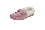 Eastern Counties Leather Womens/Ladies Soft Sole Wool Lined Moccasins (Pink) - UTEL230