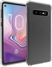 USTIYA Case for Samsung Galaxy S10 Plus S10+ Clear TPU Four Corners Protective Cover Transparent Soft