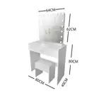 WHITE MAKE-UP DRESSER TABLE WITH TILT ADJUSTABLE LED MIRROR WITH DRAWER & STOOL2