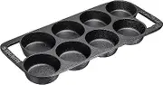 Bruntmor Premium Cast Iron 7-Cup Biscuit Pan, Round Kitchen Non-stick Baking Tool for Scones, Cornbread, Muffins, Cup cakes and Brownies, Black