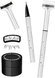 MILIOG 2-in-1 Waterproof Eyeliner & Lower Lash Stamp Kit - Reusable Silicone Eyelash Stamp Tool with Smudge-Proof Ink, Quick Eye Makeup for Beginners & Experts, Natural Look, Travel-Friendly