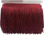 YYCRAFT 10 Yards 4 Inch Wide Tassel Curtain Fringe Trim by The Yard for DIY Sewing Crafts Clothing Curtains Decoration-Burgundy