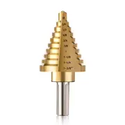 10 Sizes Titanium Step Drill Bit, 1/4 to 1-3/8 Inches High Speed Steel Drill Con