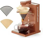Drip Coffee Maker, Coffee Machine，Portable Detachable One Cup Coffee Maker，Intelligent Temperature Control, for Home, Office, Hotel, Traveling(Brown)