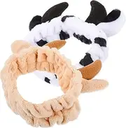 FRCOLOR Fashionable Animal Ear Horn Headband Skincare Headband for Women Makeup Face Cleaning