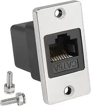 RJ45 Rectangular Panel Network Adapter Cat6A RJ45 8P8C Female to Female Panel Mount Ethernet Connector RJ45 Mounting Network Shield Socket, Mounting on Equipment Panel, Desktop, Wall