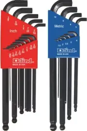 Eklind Ball End Stubby Hex Wrench Key Set 22pc Black Finish Metric SAE USA 13122
