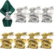 Easter Napkin Rings Holder Set Bunny Napkin Rings of 8 for Easter Table Decorati