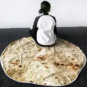 Burritos Tortilla Blanket Giant Round B Blanket Soft Comfortable Novelty Plush Blanket for Adults Style 1 100cm