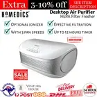 Homedics 33cm 65W Portable Desktop Air Purifier Total Clean Hepa Filter Fresher