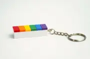 RAINBOW KEYRING/KEYCHAIN FOR KEY HANGER MADE OF LEGO® PLATES & LEGO® 2X6 BRICK