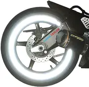 customTAYLOR33 All Vehicles White/Silver/Chrome High Intensity Grade Reflective Copyrighted Safety Rim Tapes (Must Select Your Rim Size) 17 (Rim Size for Most SportsBikes)