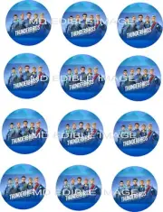 THUNDERBIRDS Edible Icing Image Cupcake Toppers 12 x 2" Birthday Party