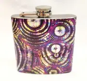 Bev Shots Art. Distilled 6oz Flask Vodka Tonic Microscopic Picture Purple