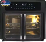 Digital 25L Air Fryer Convection Oven French Door 360° Rotating 90Min Timer