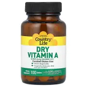 Country Life, Dry Vitamin A, 3,000 mcg (10,000 IU), 100 Tablets