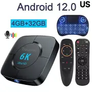 Smart TV Box Android 12 2024 HD Quad Core HD 2.4G/5.8G WIFI Media Stream Player