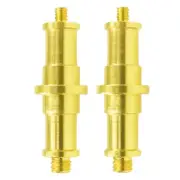 2 PCS 1/4" M to 3/8" M Threaded Screw Adapter Spigot Flash Light Stand Connector